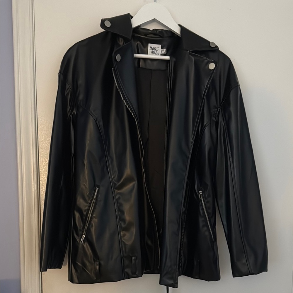 Princess Polly Guidance Pu Jacket Black